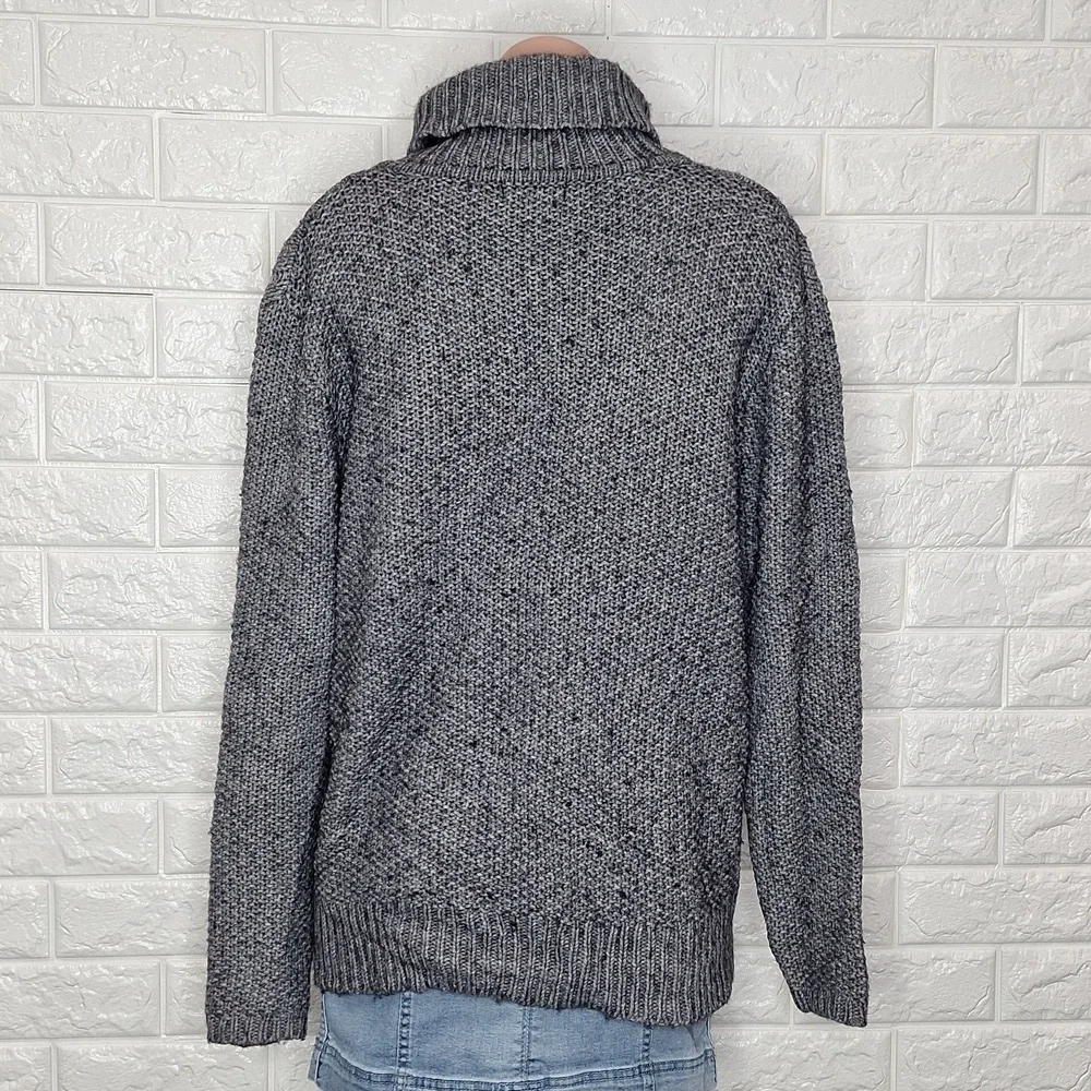LAUREN HANSEN Knit Crochet Turtleneck Long Sleeve Sweater